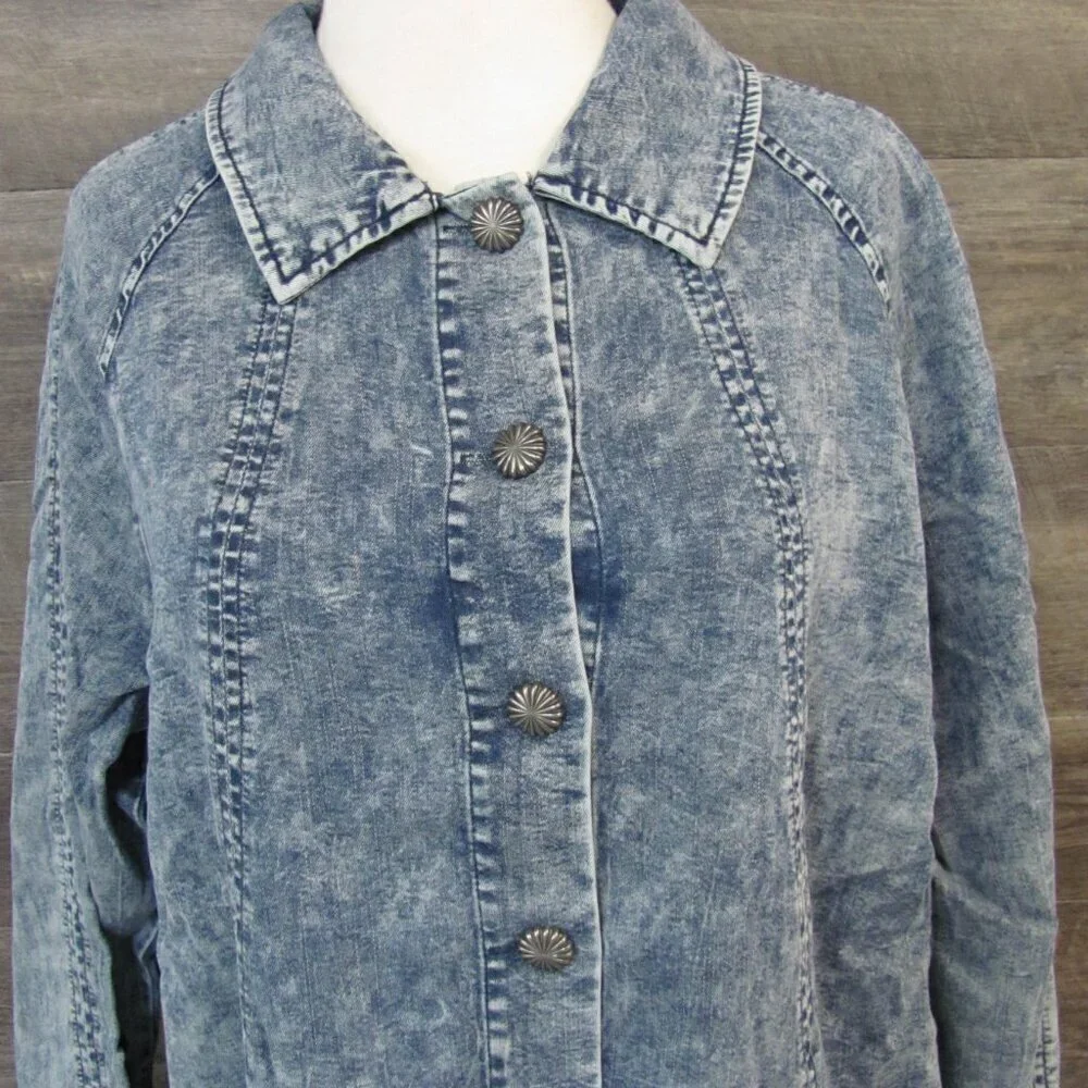2FLYCO HILDAGO FALLS LADIES DENIM/CHAMBRAY JACKET WITH FRINGE NWT